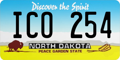 ND license plate ICO254