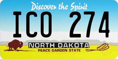 ND license plate ICO274