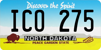 ND license plate ICO275