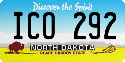 ND license plate ICO292