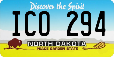 ND license plate ICO294
