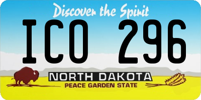 ND license plate ICO296