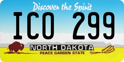 ND license plate ICO299