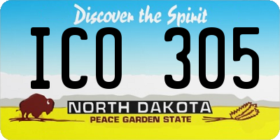 ND license plate ICO305