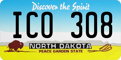 ND license plate ICO308
