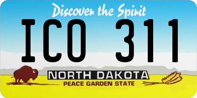ND license plate ICO311