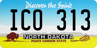 ND license plate ICO313