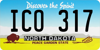ND license plate ICO317