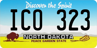 ND license plate ICO323