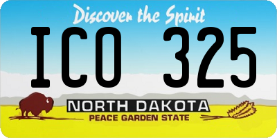 ND license plate ICO325