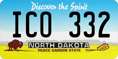 ND license plate ICO332