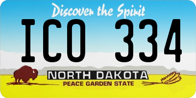 ND license plate ICO334