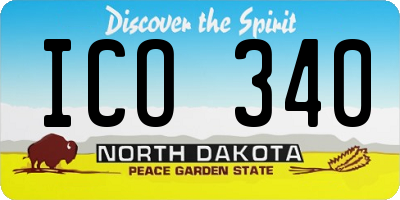 ND license plate ICO340