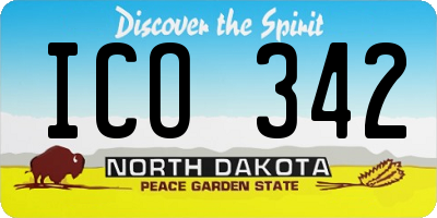 ND license plate ICO342