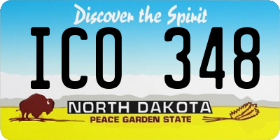 ND license plate ICO348