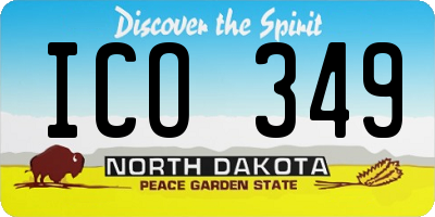 ND license plate ICO349