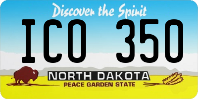 ND license plate ICO350