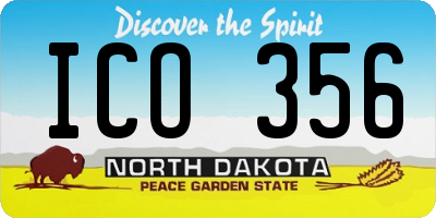 ND license plate ICO356