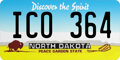 ND license plate ICO364