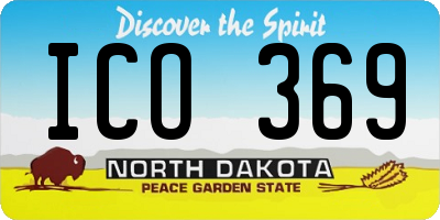 ND license plate ICO369