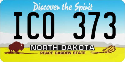 ND license plate ICO373