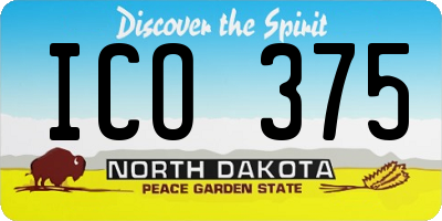 ND license plate ICO375