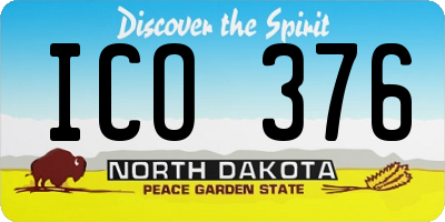ND license plate ICO376