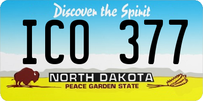 ND license plate ICO377