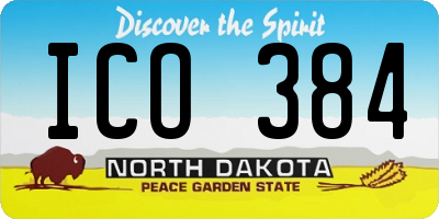 ND license plate ICO384