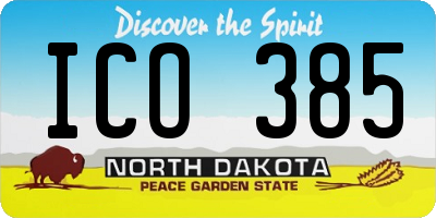 ND license plate ICO385