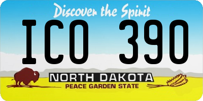 ND license plate ICO390