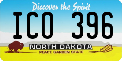 ND license plate ICO396