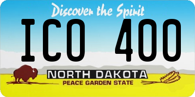 ND license plate ICO400