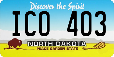 ND license plate ICO403