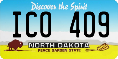 ND license plate ICO409