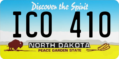ND license plate ICO410
