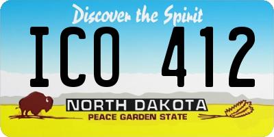 ND license plate ICO412
