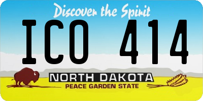 ND license plate ICO414