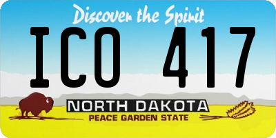 ND license plate ICO417