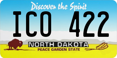 ND license plate ICO422