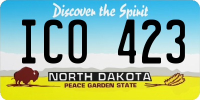 ND license plate ICO423