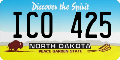 ND license plate ICO425