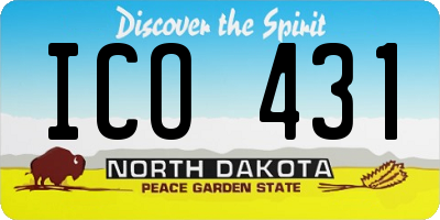 ND license plate ICO431