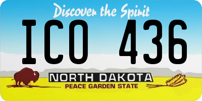 ND license plate ICO436