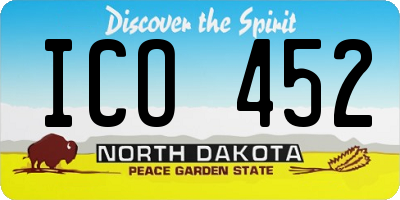 ND license plate ICO452
