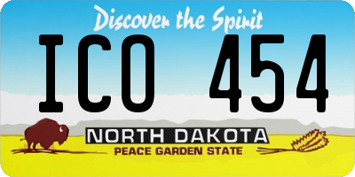 ND license plate ICO454