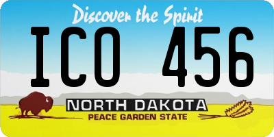 ND license plate ICO456