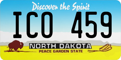 ND license plate ICO459