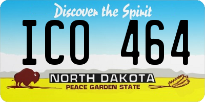 ND license plate ICO464