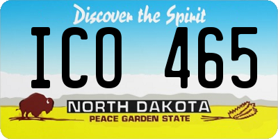ND license plate ICO465